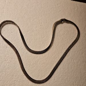 Men's Silver-Tone Herringbone Chain Necklace